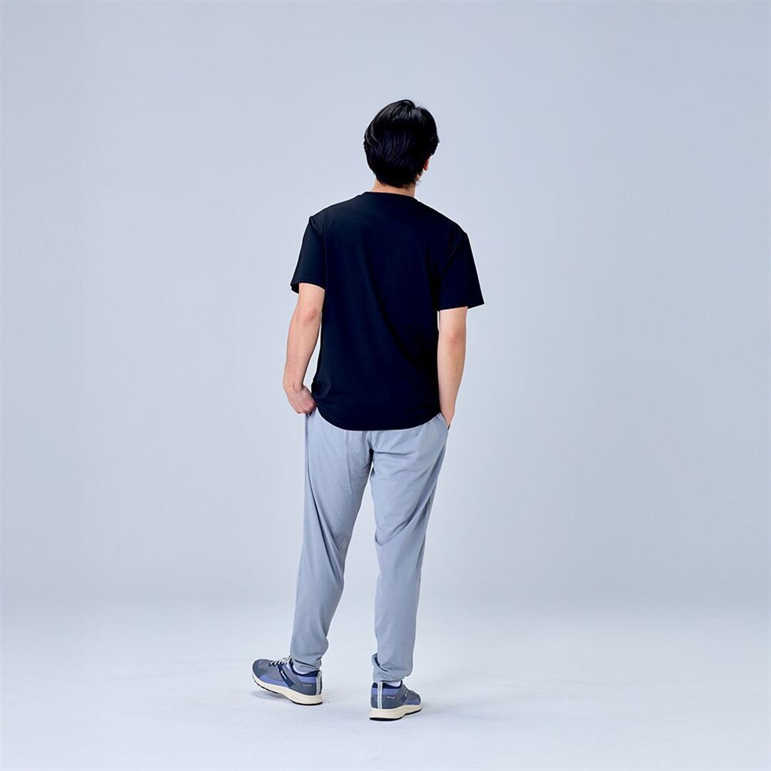 ハイストレッチ クルーネック半袖シャツ（レギュラーシルエット） ブラック XL