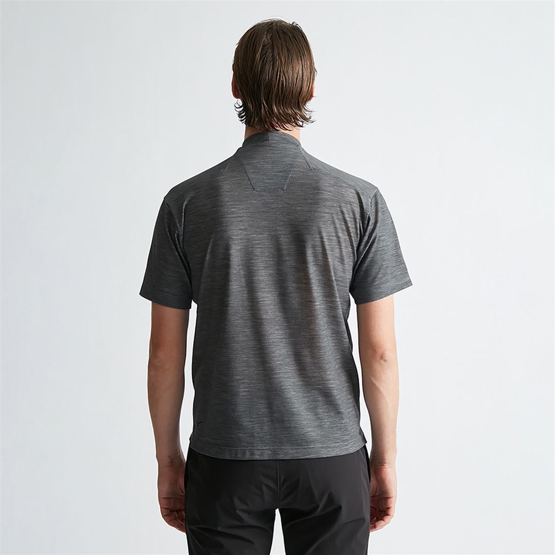 【AOURE】ミズノダイナモーションフィット モックネックTEEショートスリーブ チャコール XL