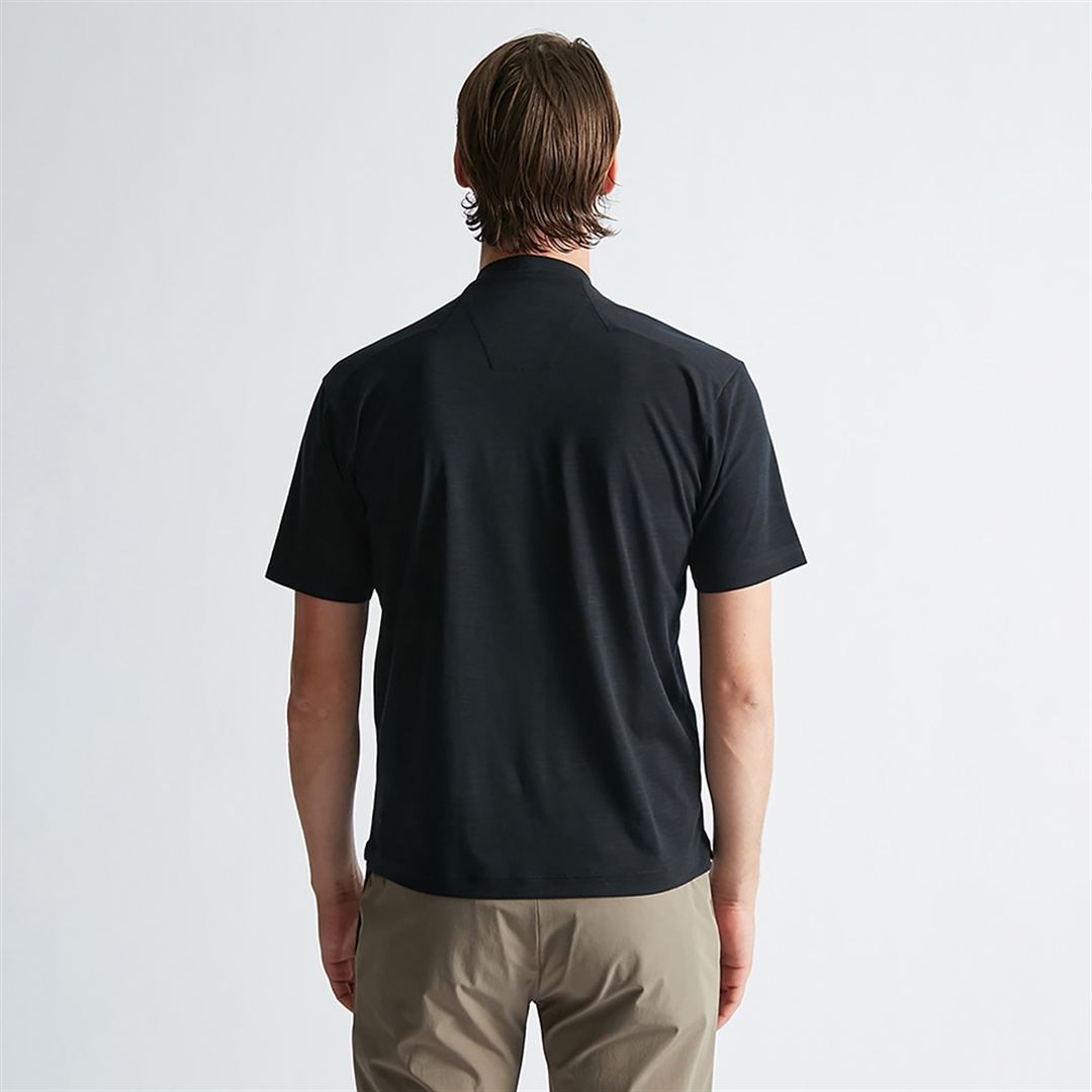 【AOURE】ミズノダイナモーションフィット モックネックTEEショートスリーブ ブラック XL