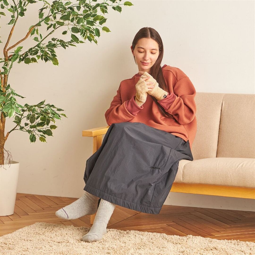 【吸湿発熱】ブレスサーモゆるぬくやわらかニット手袋指抜き ライトベージュ