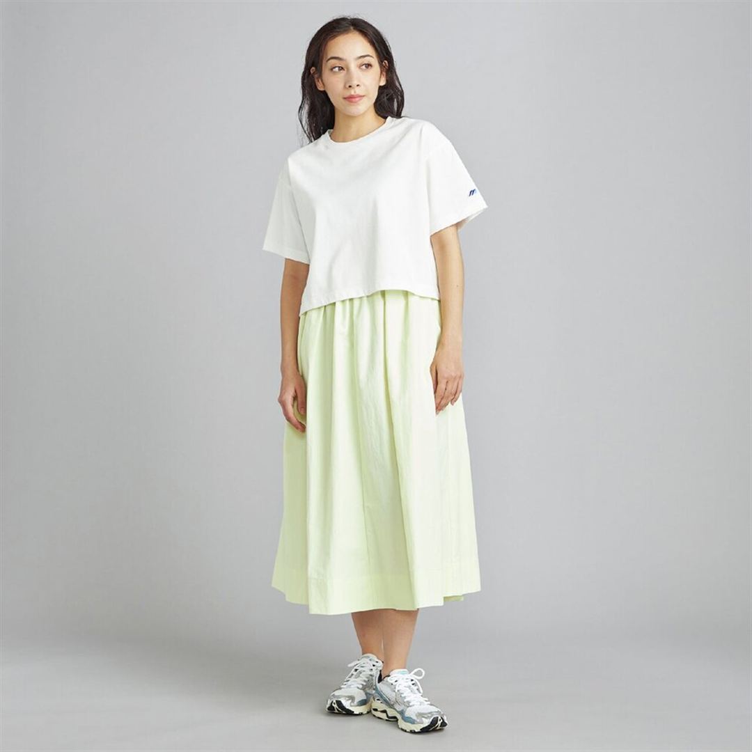 【ミズノ直営限定】モノグラムM クロップド半袖Tシャツ ホワイト XL