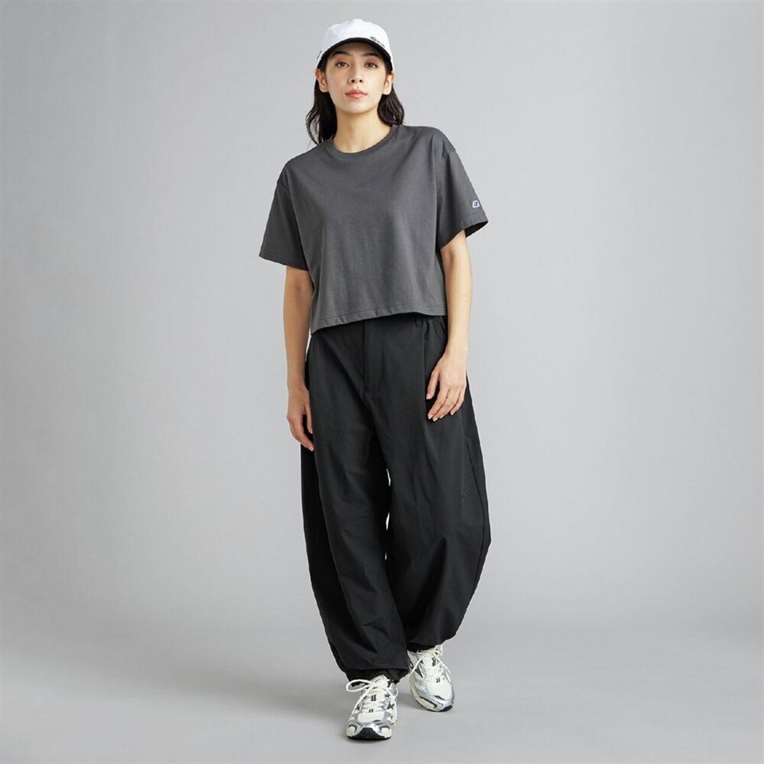 【ミズノ直営限定】モノグラムM クロップド半袖Tシャツ アッシュグレー XL