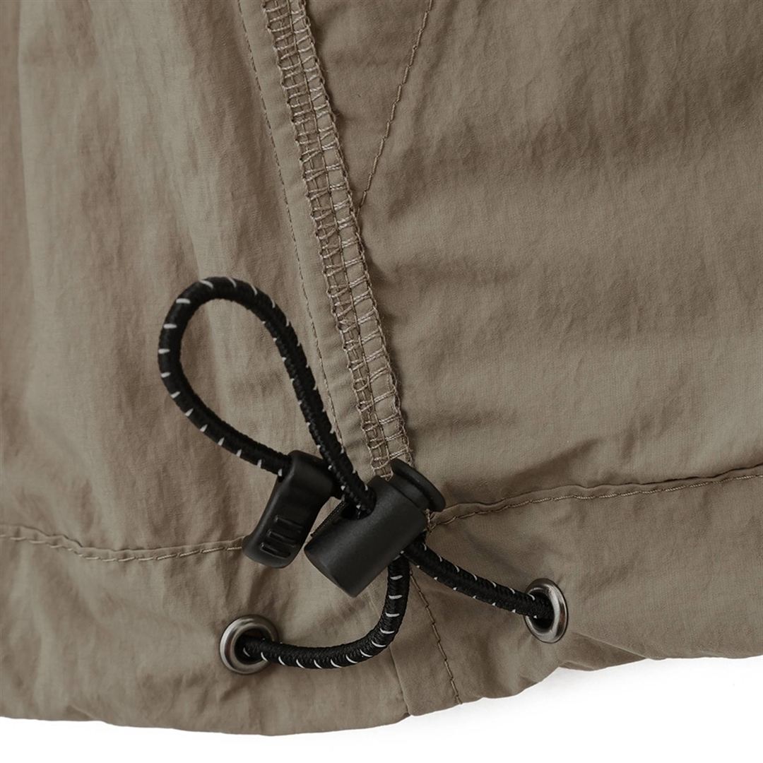 【MARGARET HOWELL】ウォーターリパレントタスランナイロンリップフーディー DK.ストーン XL
