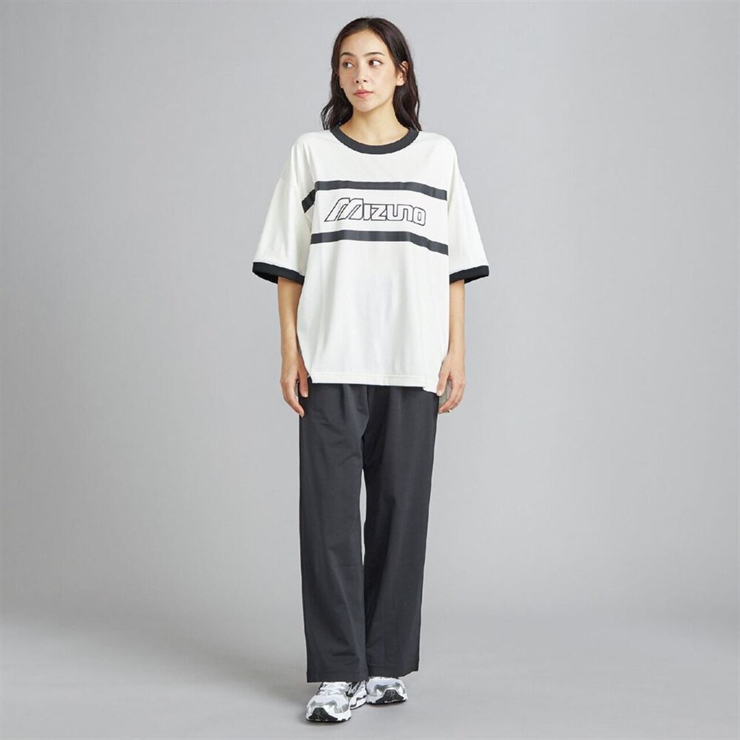 リサイクルグラフィックリンガーTシャツ ホワイト XS