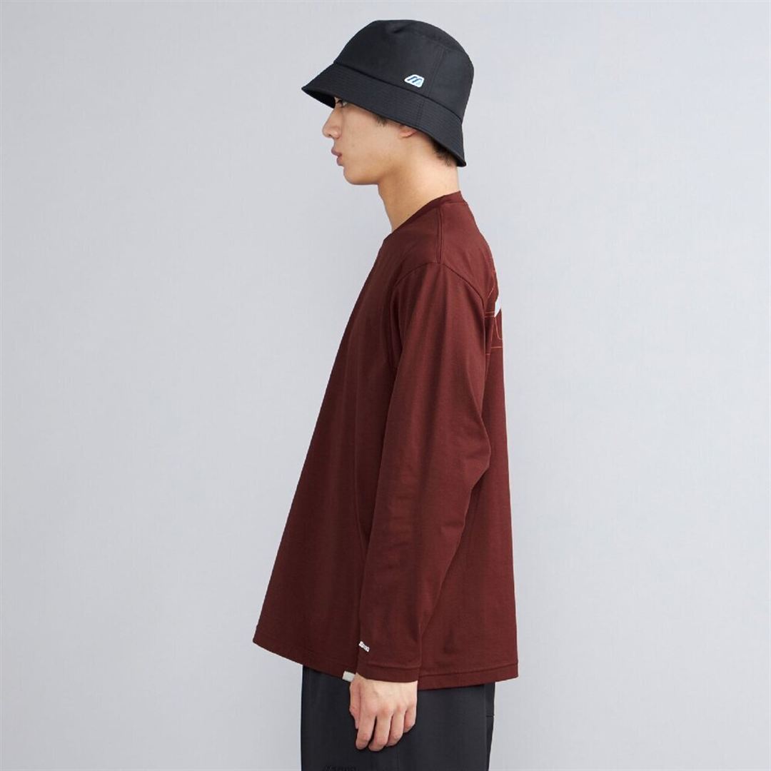 ワードマークバックロゴロングスリーブTシャツ ダークレッド XL