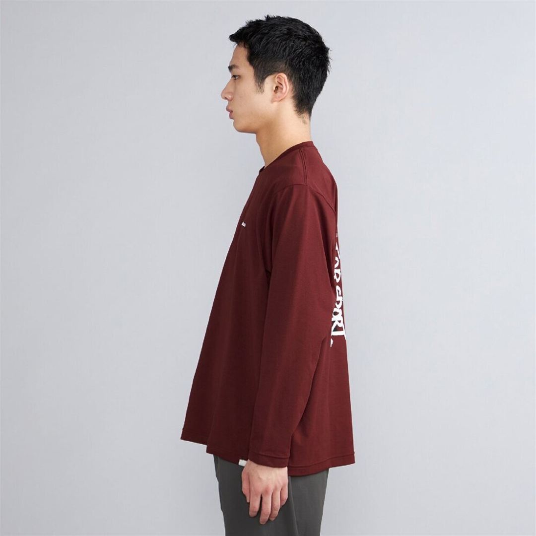 ワードマークバックグラフィックロングスリーブTシャツ ダークレッド M
