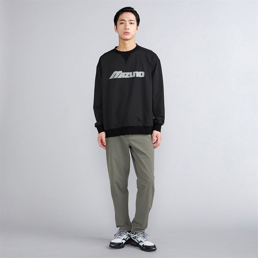 ヘビーオンスクルーネックシャツ ブラック×グレージュ L