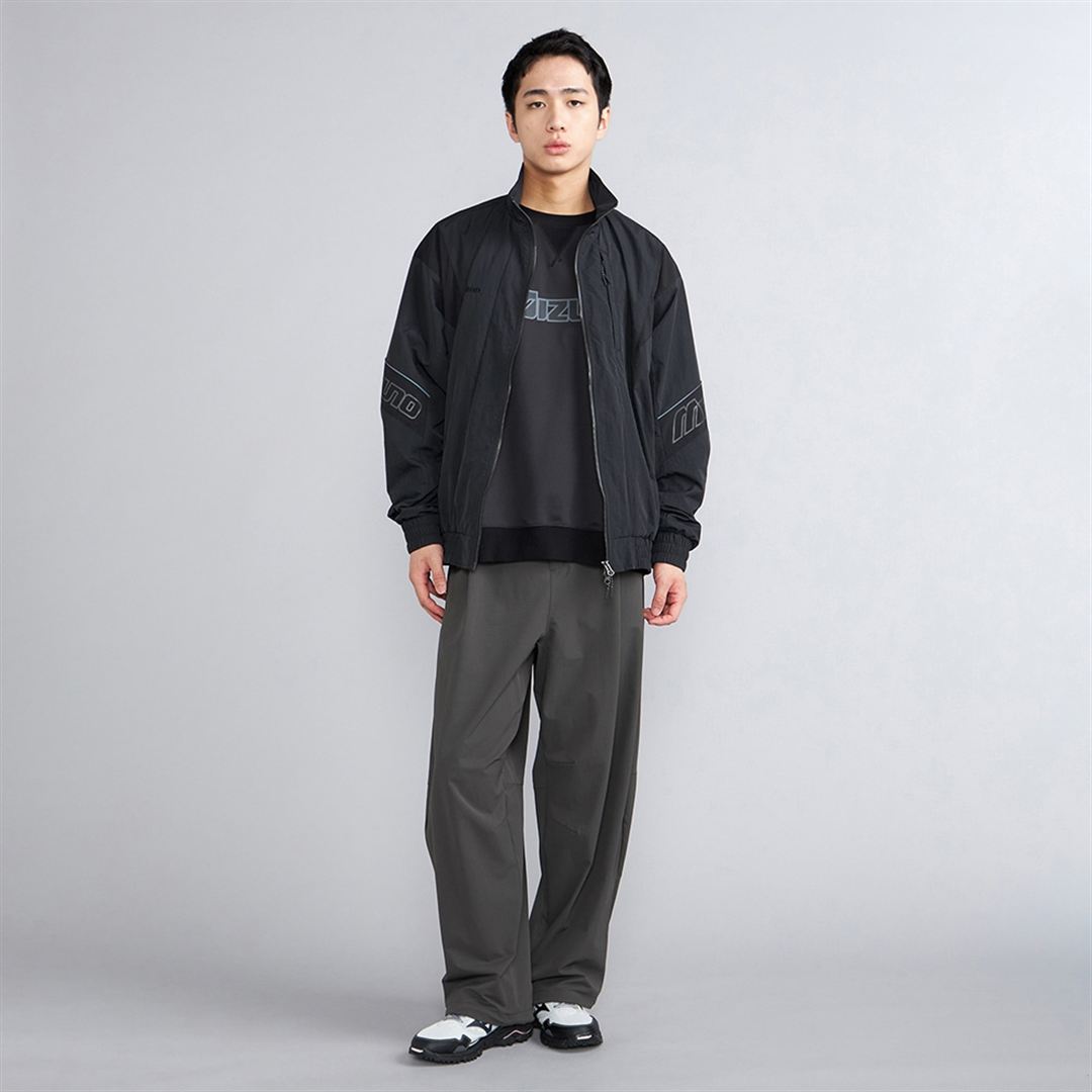 シャンブレーワッシャートラックブルゾン ブラック XL