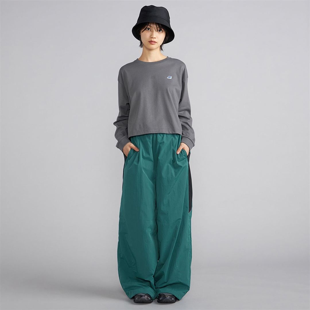 ナイロンシャンブレーワッシャー パラシュートパンツ ディープグリーン S
