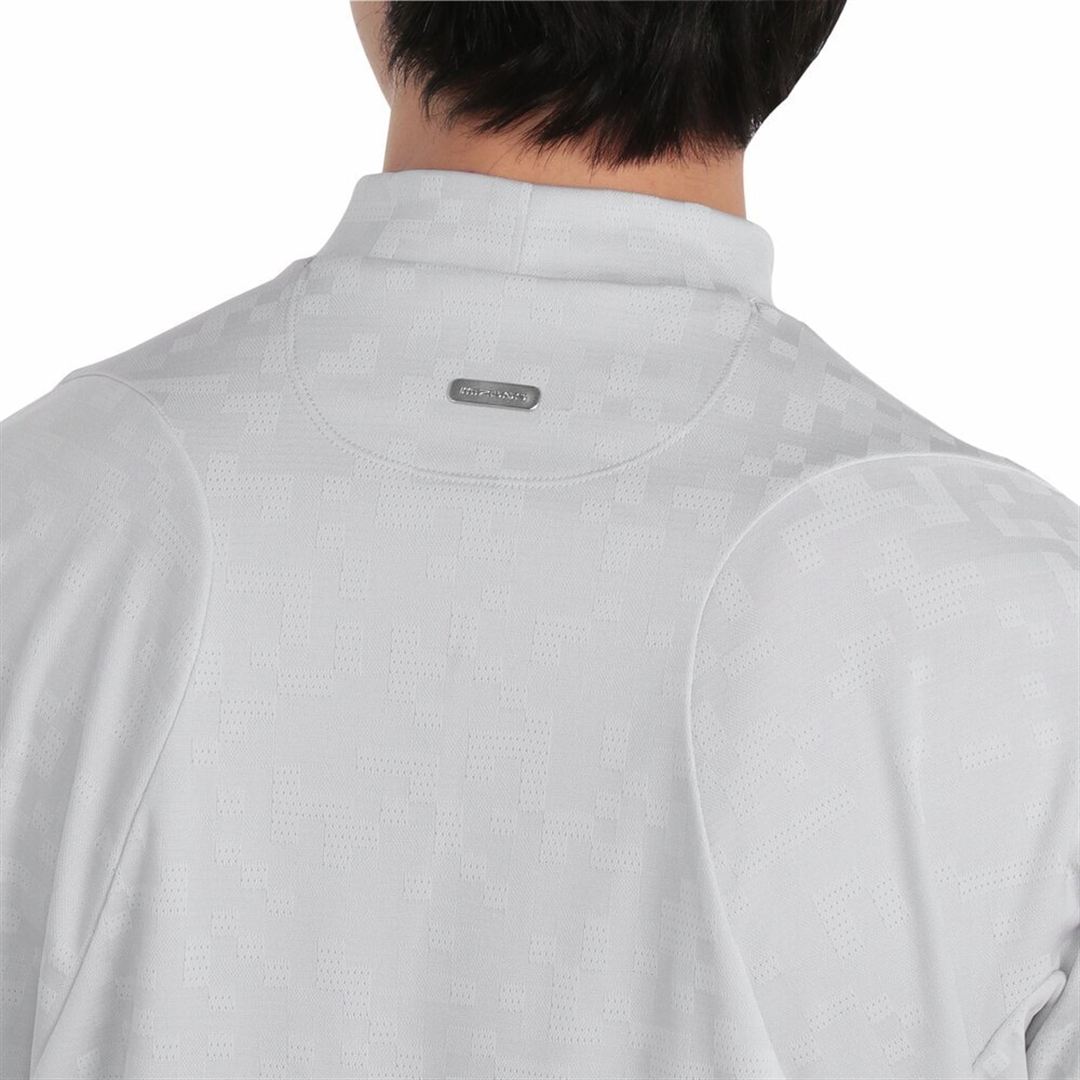 ネクスライト半袖共衿モックネックシャツ【驚着極軽】 グレー XL