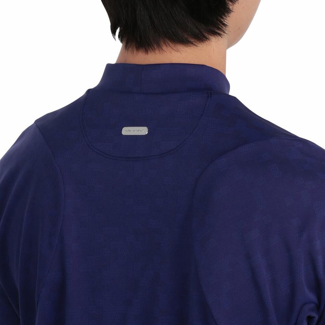 ネクスライト半袖共衿モックネックシャツ【驚着極軽】 ネイビー XL