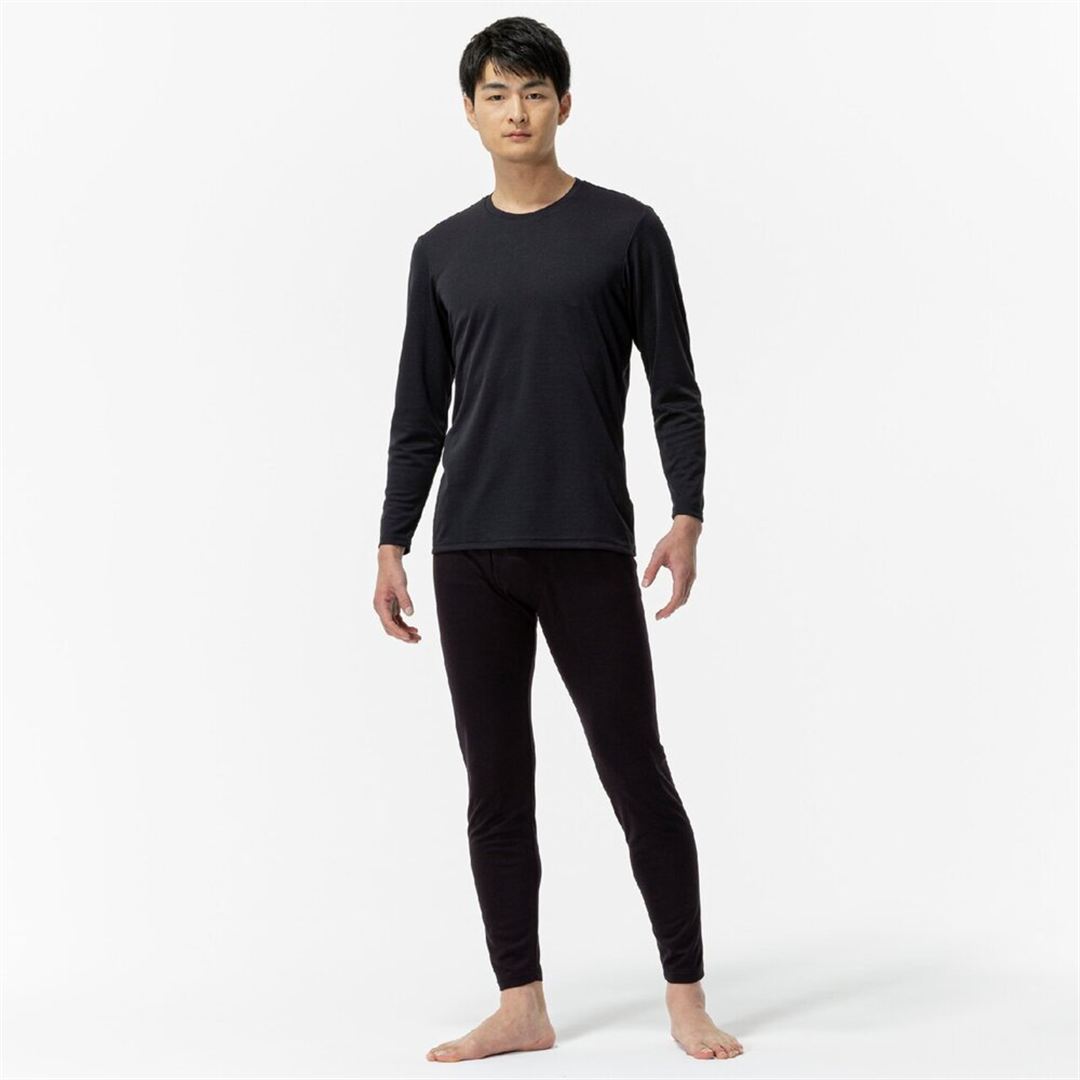 【吸湿発熱】ブレスサーモアンダータイツ(制電／前開き) ブラック 4XL-8