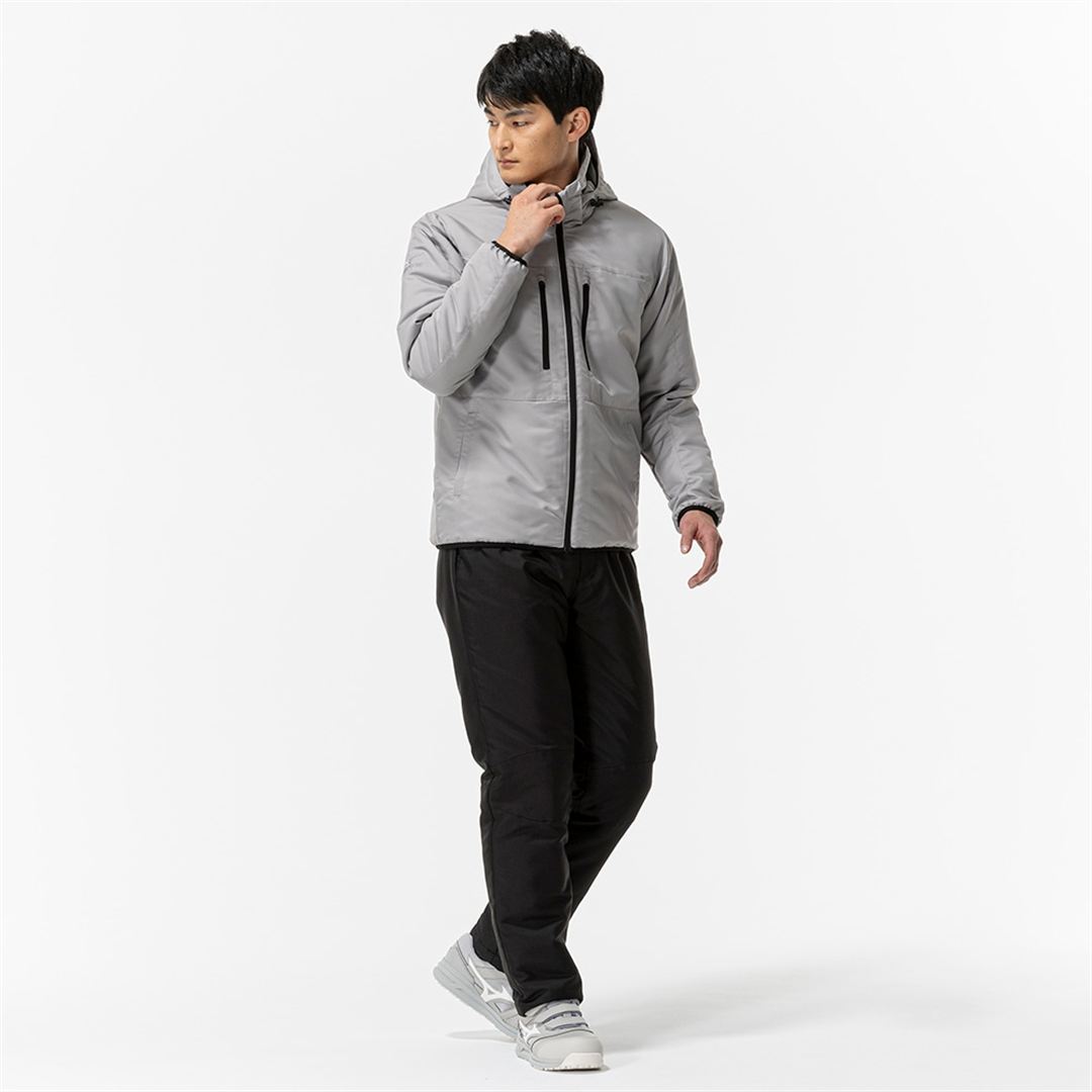 【吸湿発熱】ブレスサーモ中綿ブルゾン(制電) グレー XL