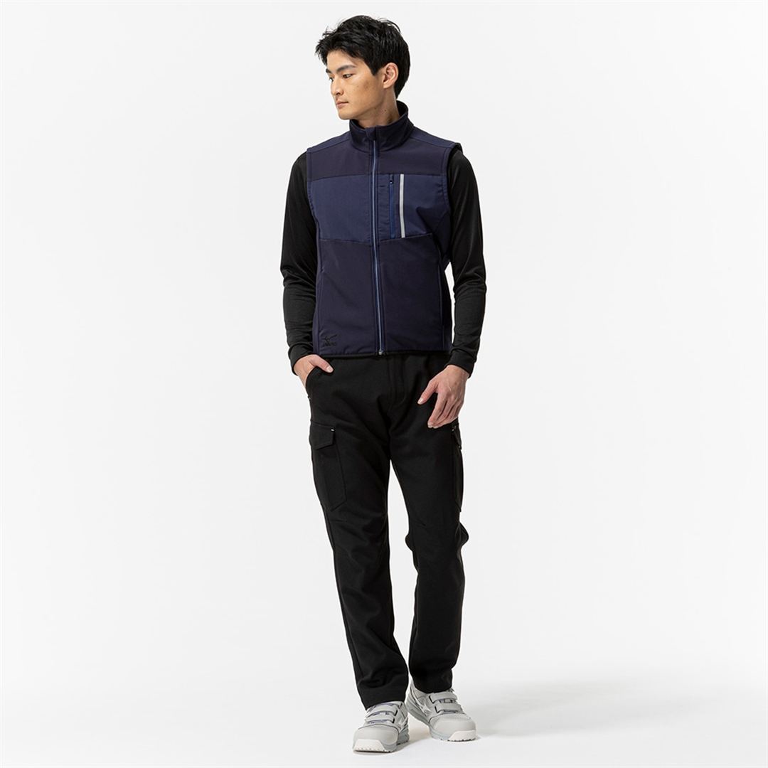 【防風】テックシールドベスト ストレッチ ネイビー S