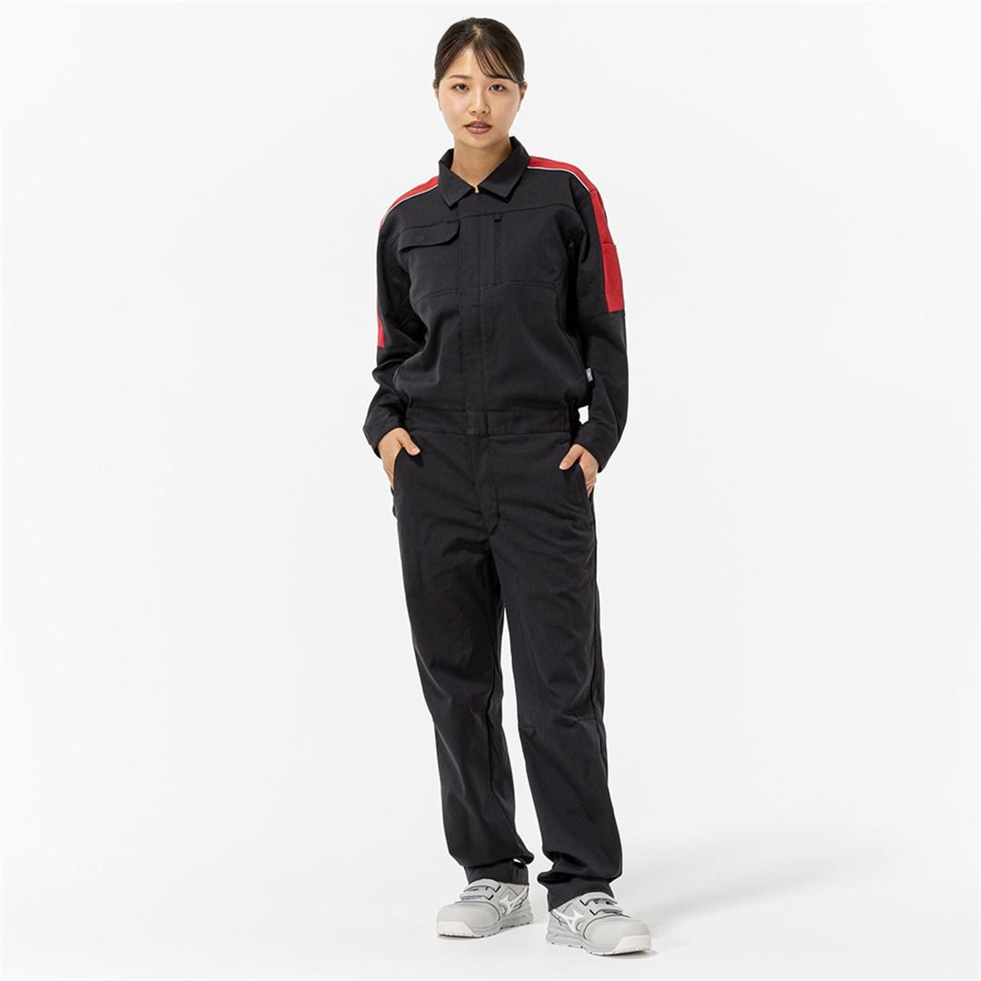 ストレッチつなぎ(制電) ブラック XL