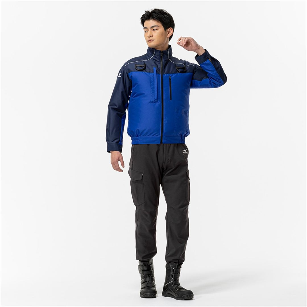 エアリージャケット TOUGH 柱上作業用 フルハーネス型安全帯対応モデル(ファン・バッテリー別売り) ドレスネイビー×サーフブルー S
