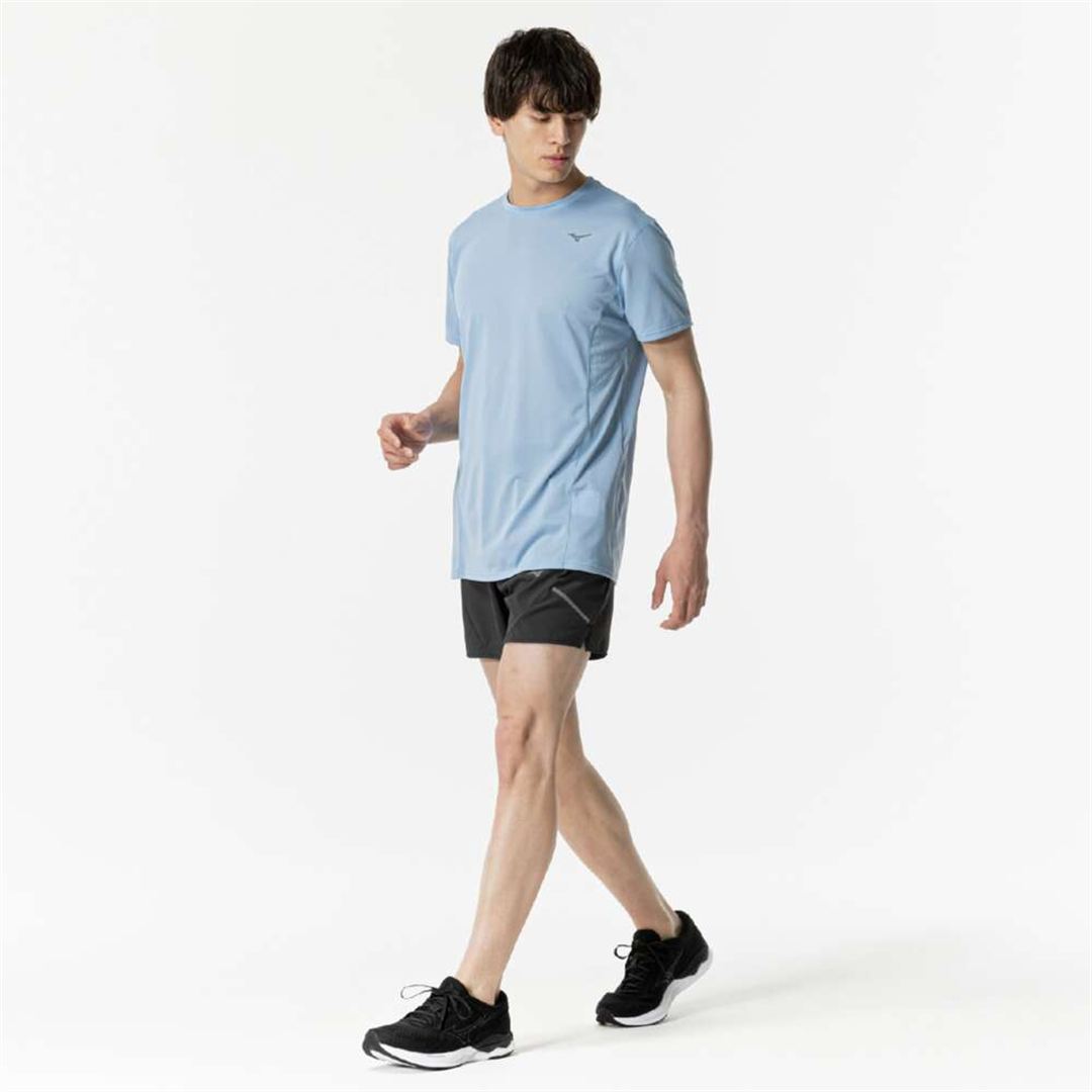 【汗処理／通気】ドライエアロフローTシャツ(オーロラ) グレイシアレイク S
