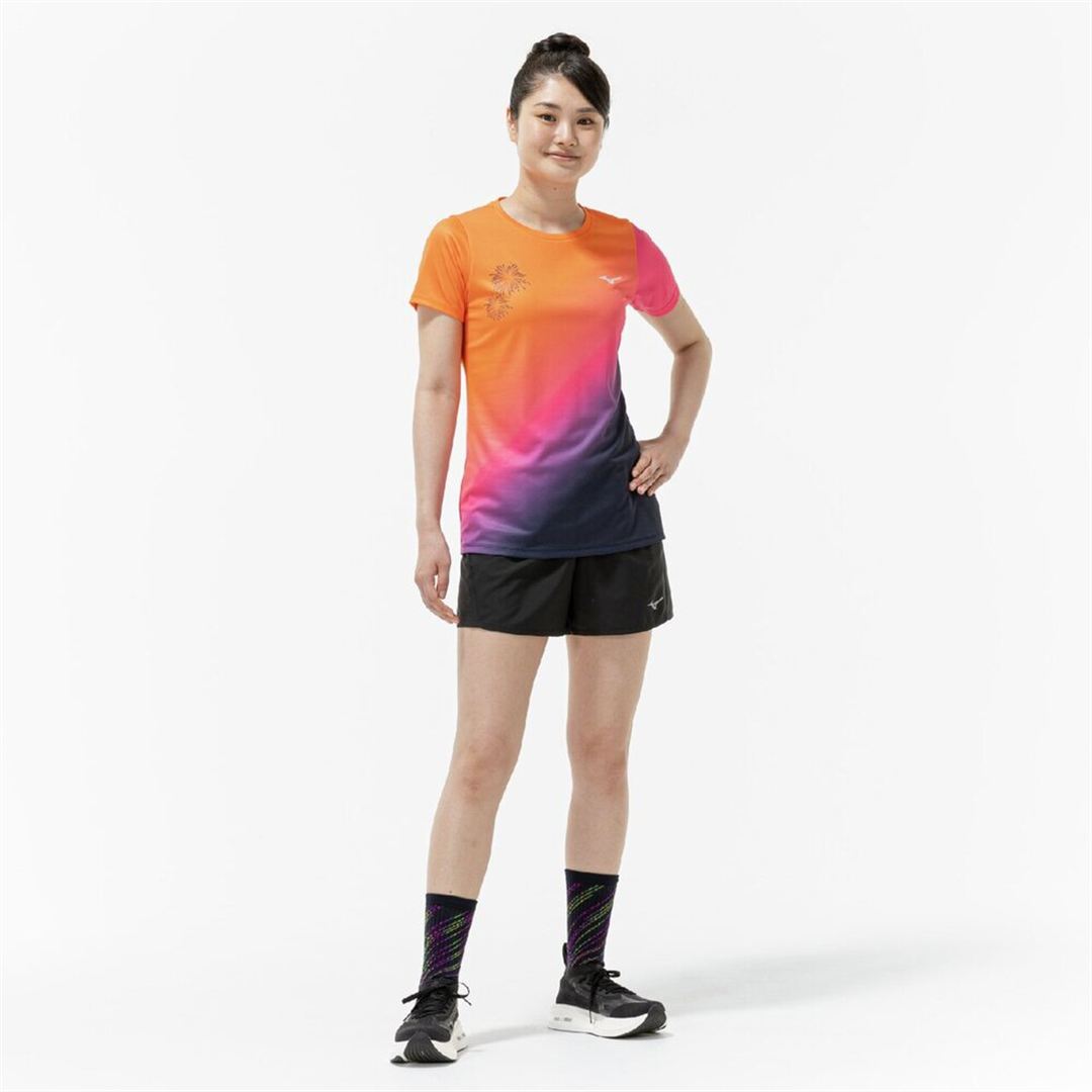 クイックドライ グラフィック Tシャツ ユウヤケ S