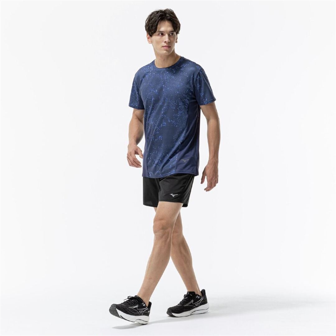 【汗処理／通気】ドライエアロフローグラフィックTシャツ エステートブルー S