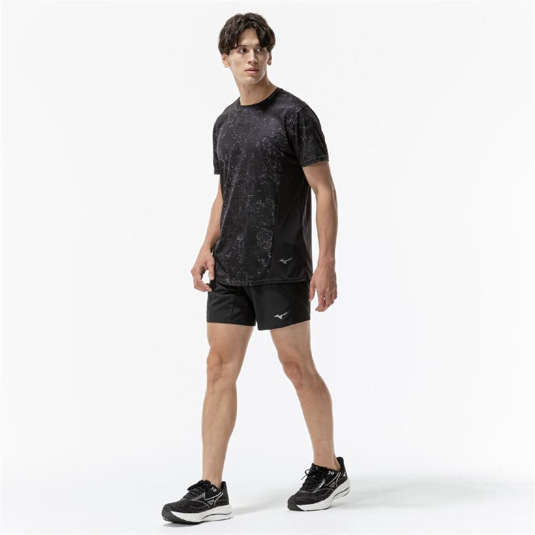 【汗処理／通気】ドライエアロフローグラフィックTシャツ ブラック×グレー S