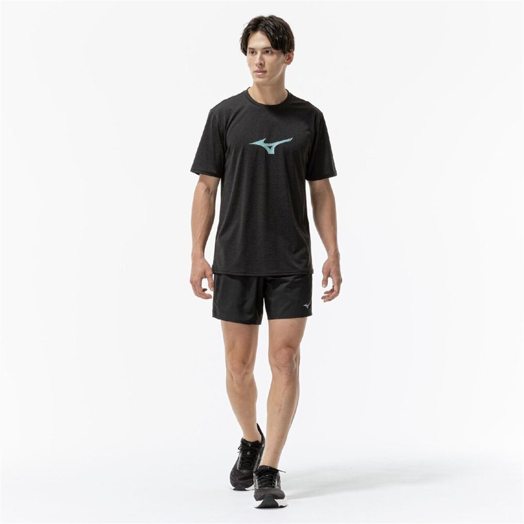 【ミズノ直営限定】クイックドライ ビッグロゴTシャツ ブラック S