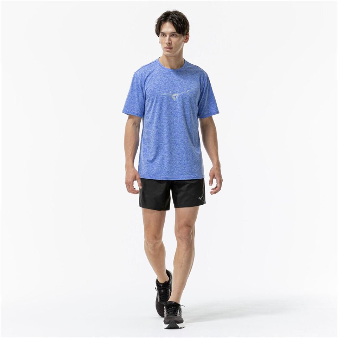【ミズノ直営限定】クイックドライ ビッグロゴTシャツ ダズリングブルー XL