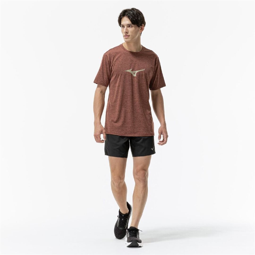 【ミズノ直営限定】クイックドライ ビッグロゴTシャツ コッパーブラウン XL