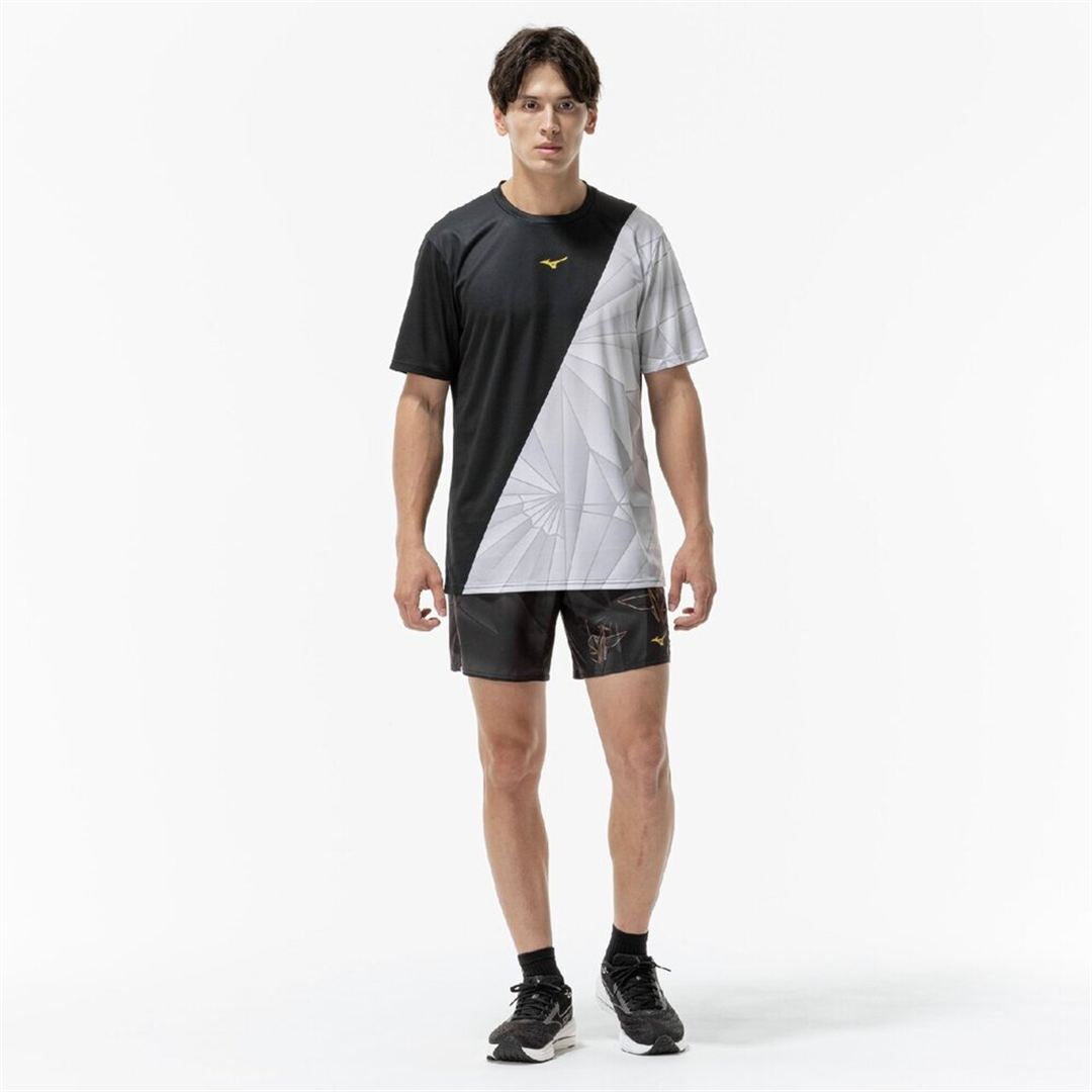 【ミズノ直営限定】クイックドライグラフィックTシャツ ブラック S