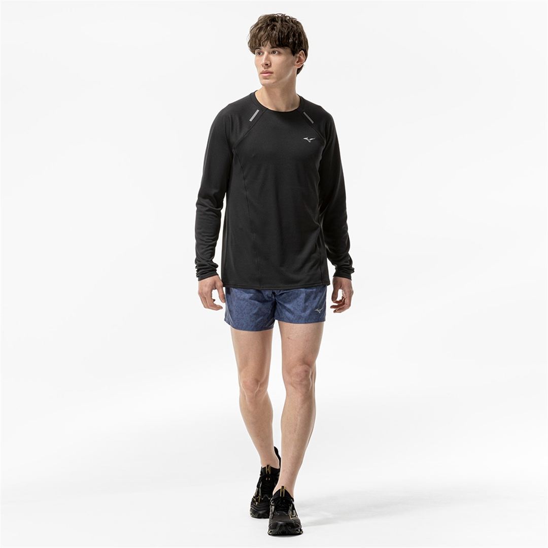 【汗処理／通気】ドライエアロフローTシャツ(長袖) ブラック XL