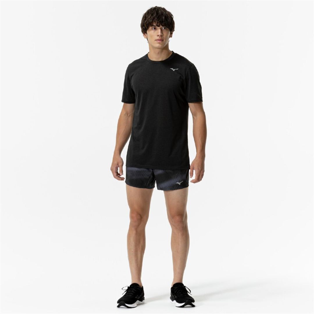 ランニング マルチポケットパンツ グラフィック6インチ ブラック XL