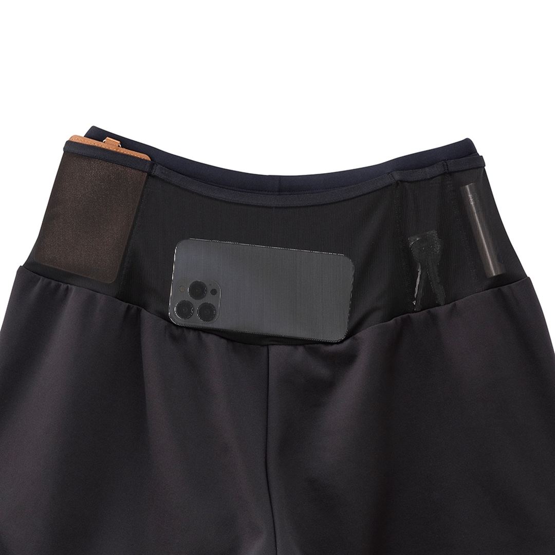 ランニングマルチポケットパンツ ロング(裏起毛) ブラック S