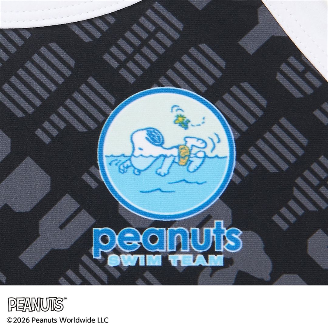 【PEANUTS】競泳練習用ミディアムカット ブラック XS
