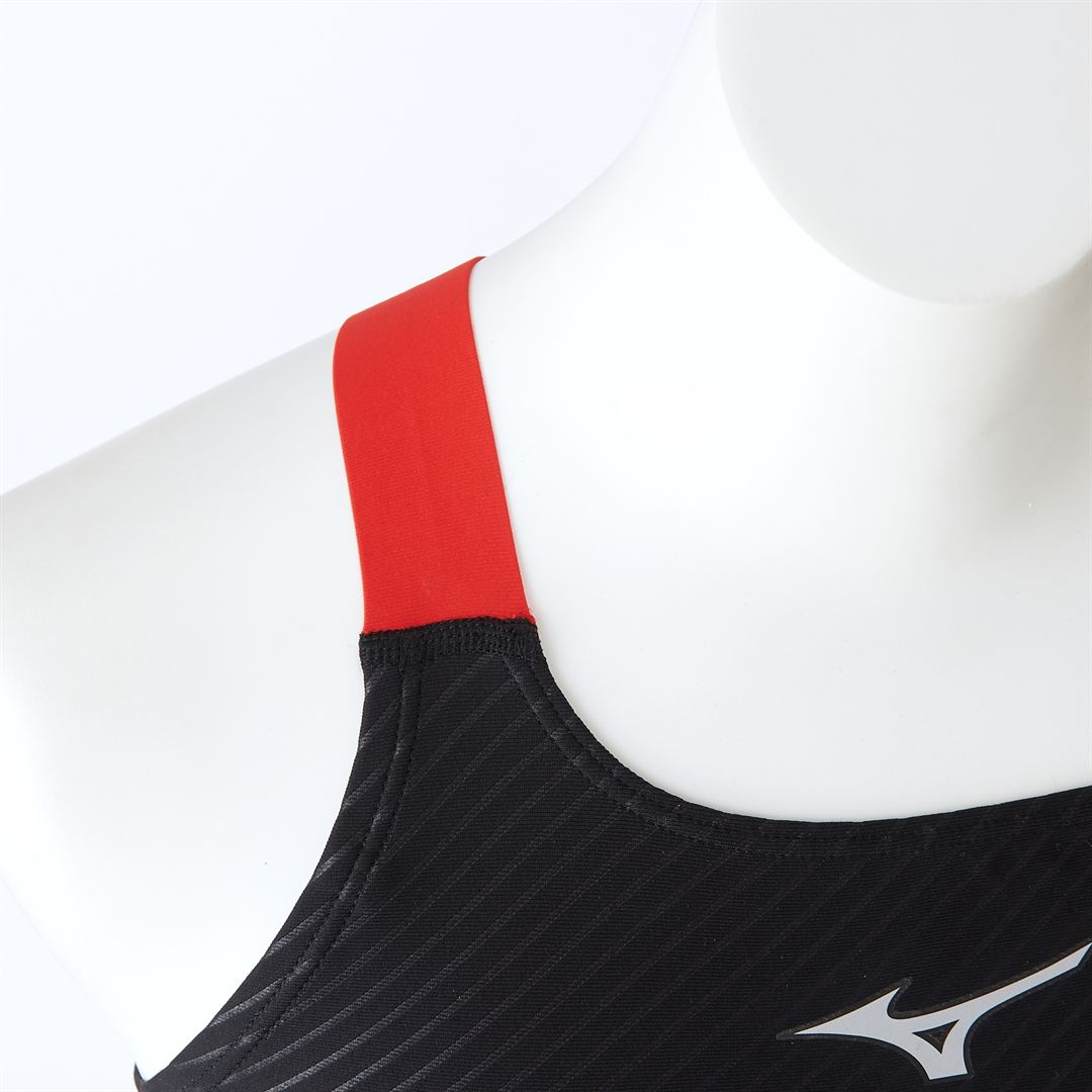 競泳練習用ハーフスーツ ブラック×レッド S