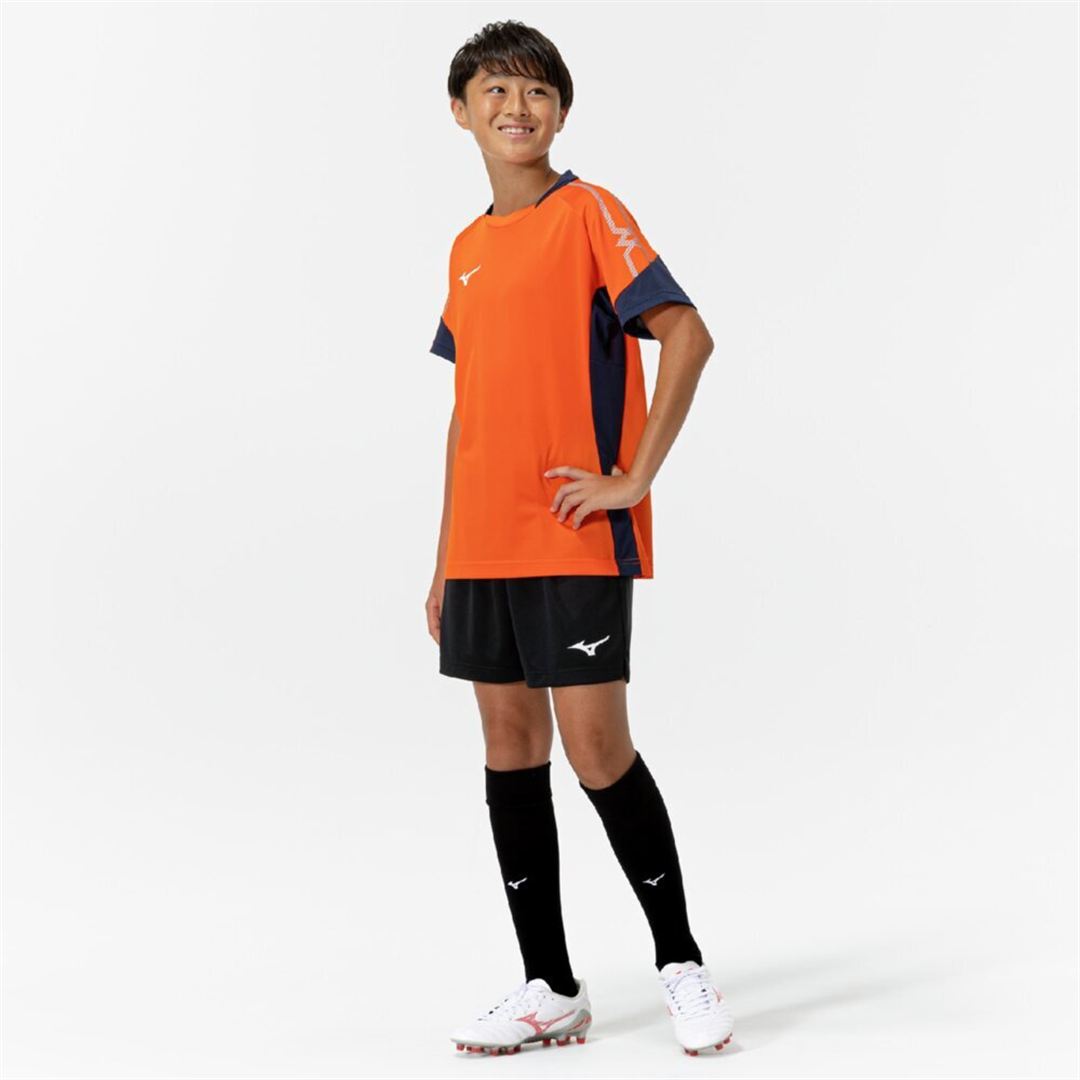 フィールドシャツ フレイムオレンジ×ドレスネイビー 120