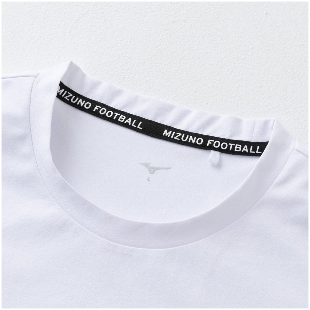 【ミズノ直営限定】モレリアM8 ワッペンTシャツ ホワイト×ブルー 2XL