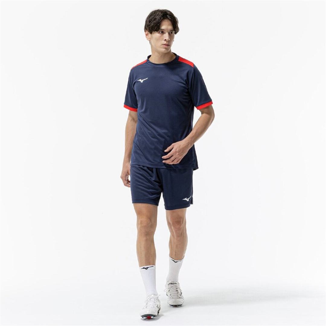 フィールドシャツ ドレスネイビー×チャイニーズレッド S