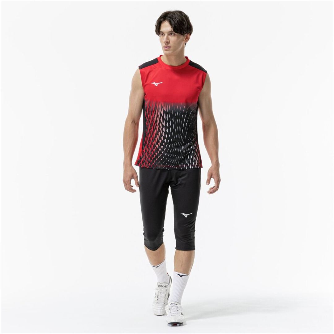 フィールドシャツ(ノースリーブ) チャイニーズレッド×ブラック XL