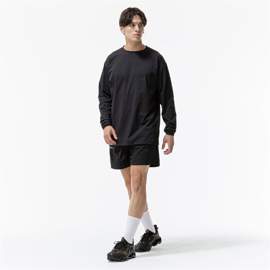 ストレッチソフトドライTシャツ(長袖) ブラック×ブラック XL