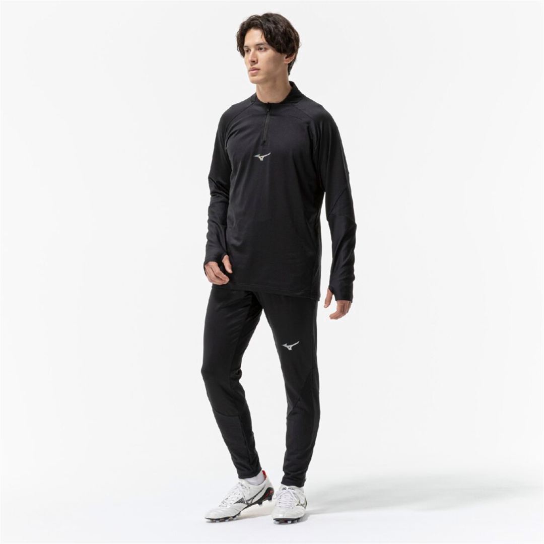 ストレッチフリースシャツ ハーフジップ ブラック S