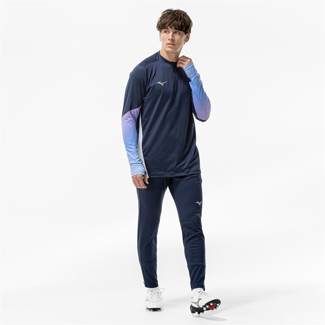 ストレッチフリースシャツ ハーフジップ ドレスネイビー XL