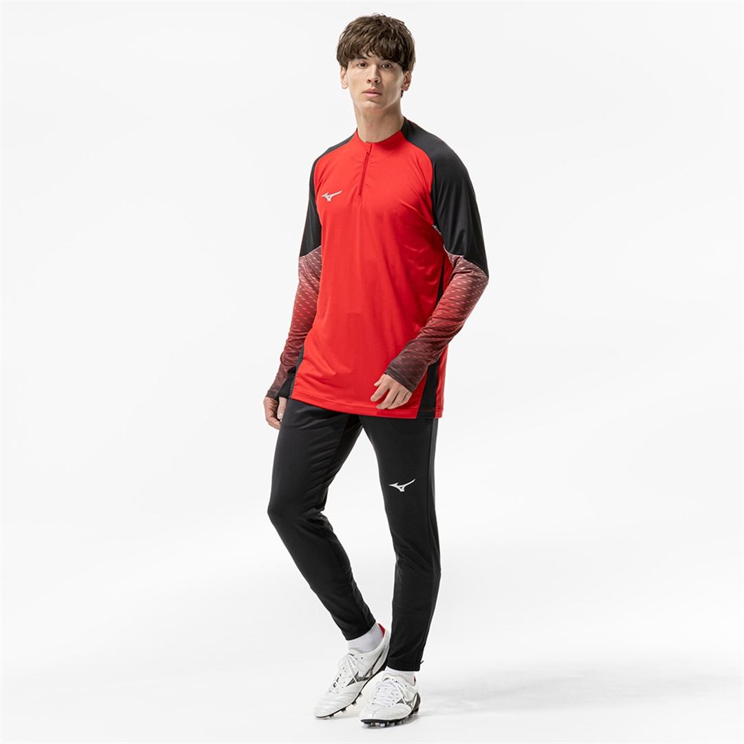 ストレッチフリースシャツ ハーフジップ チャイニーズレッド XL