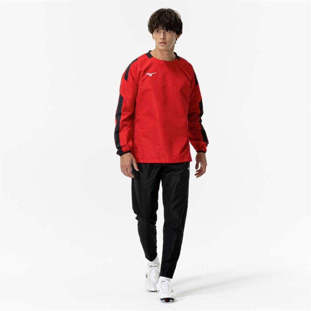 ピステシャツ チャイニーズレッド×ブラック XL