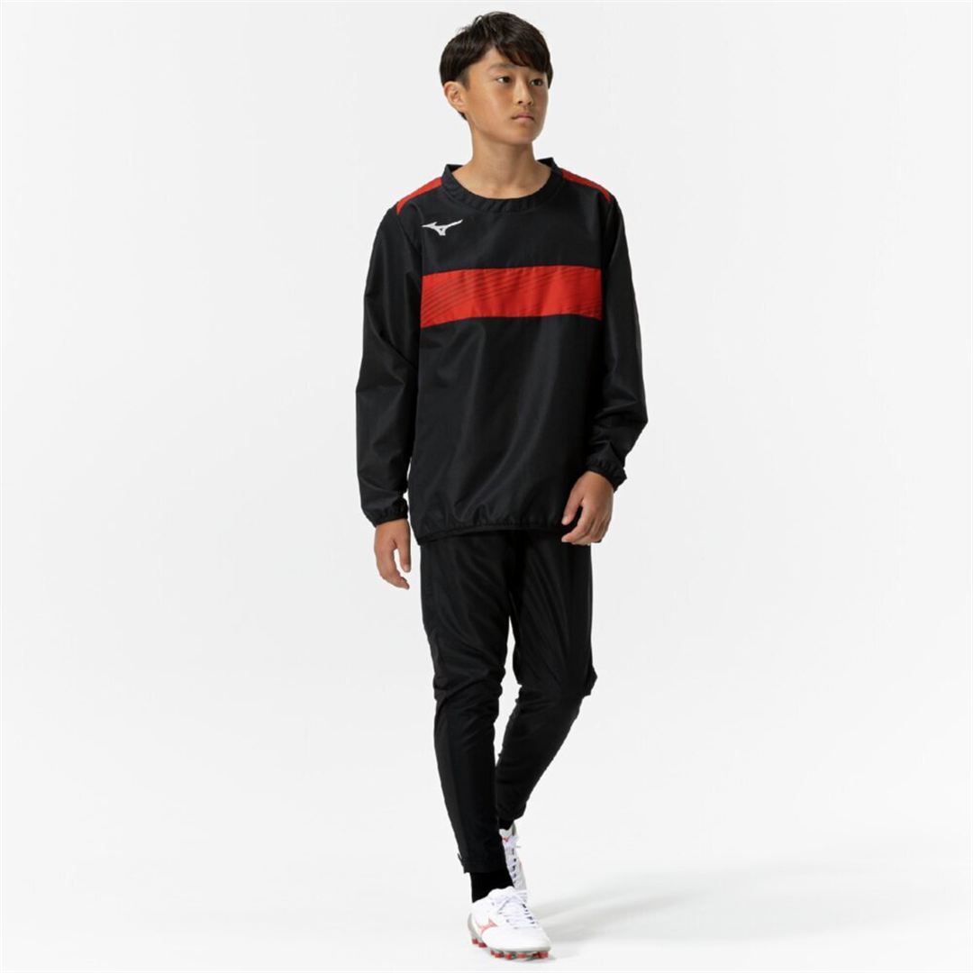 ピステシャツ ブラック×チャイニーズレッド 160