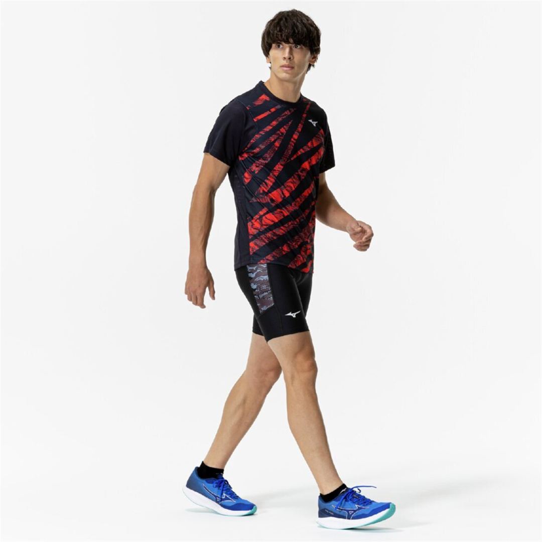 MTCレーシングタイツ(ハーフ／陸上競技) ブラック×ブラック M