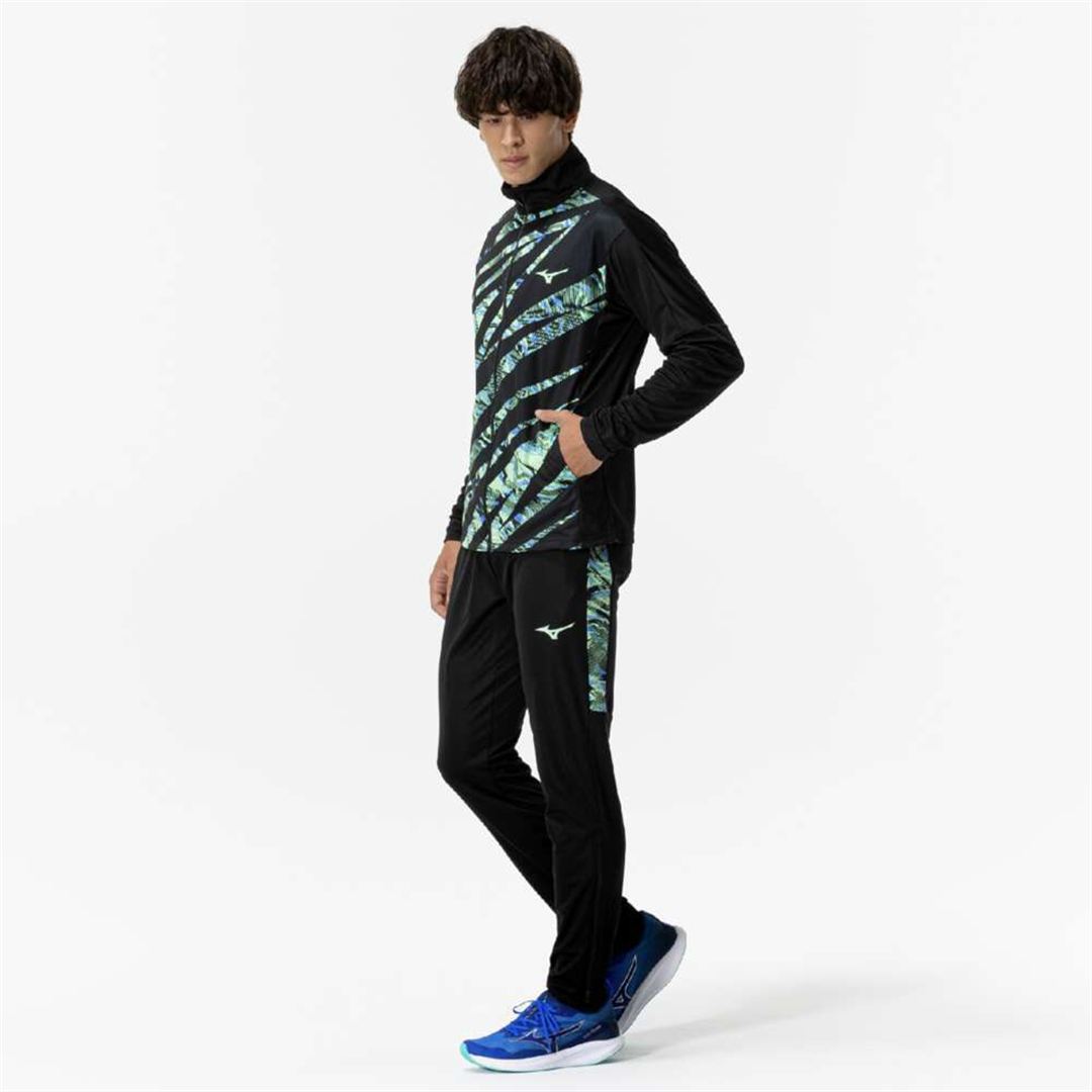MTCウォームアップジャケット(陸上競技) ブラック×ネオミント 2XL