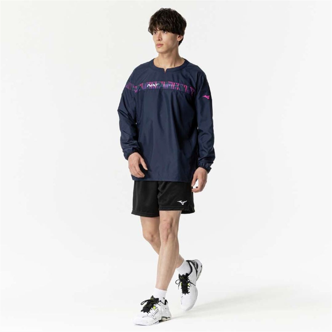 N-XTウインドブレーカージャケット(長袖)(バレーボール) ドレスネイビー×マゼンタ S