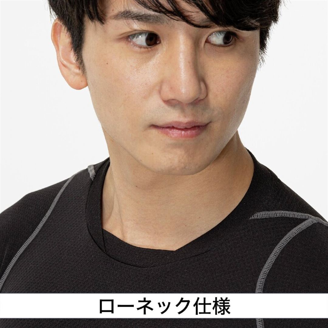【ミズノプロ／吸湿発熱】ブレスサーモアンダーシャツ(ローネック／長袖) ブラック S