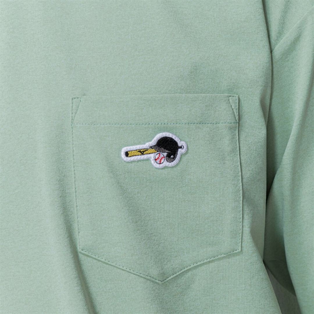 【ミズノ直営限定】ワンポイントロゴ ロングTシャツ フロスティグリーン XO