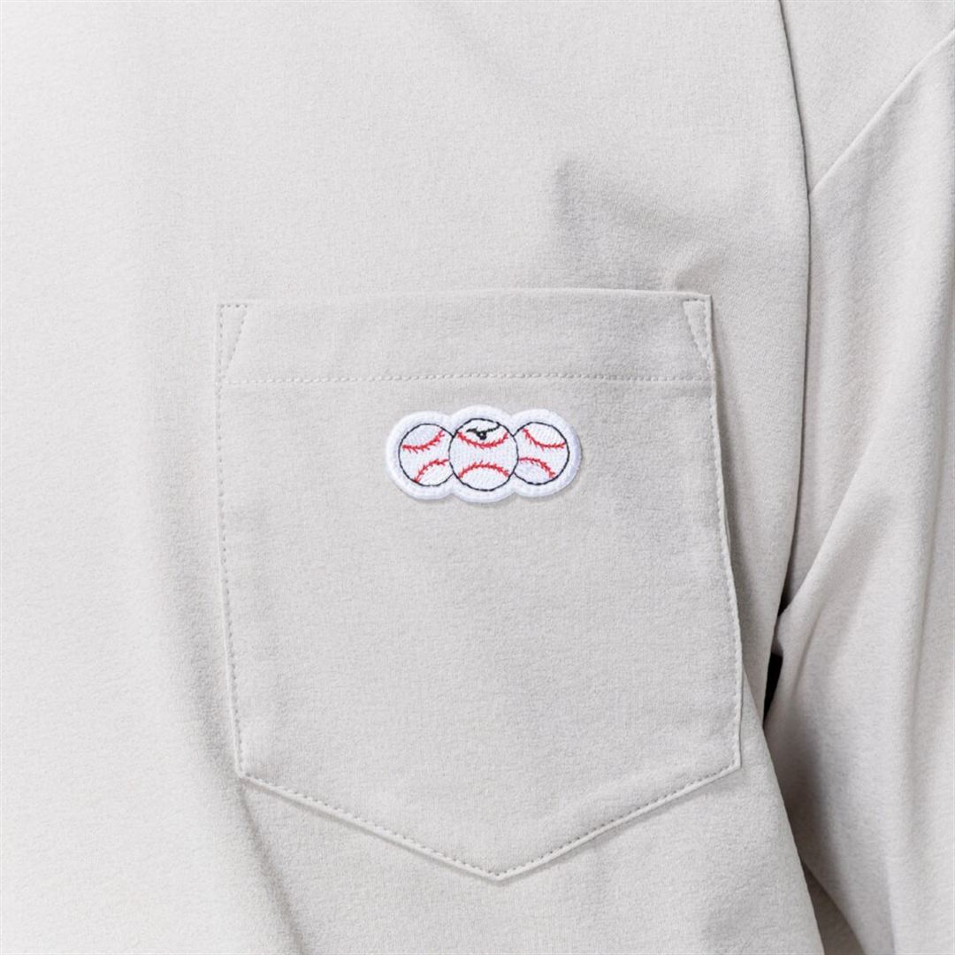 【ミズノ直営限定】ワンポイントロゴ ロングTシャツ シルバークラウド XO