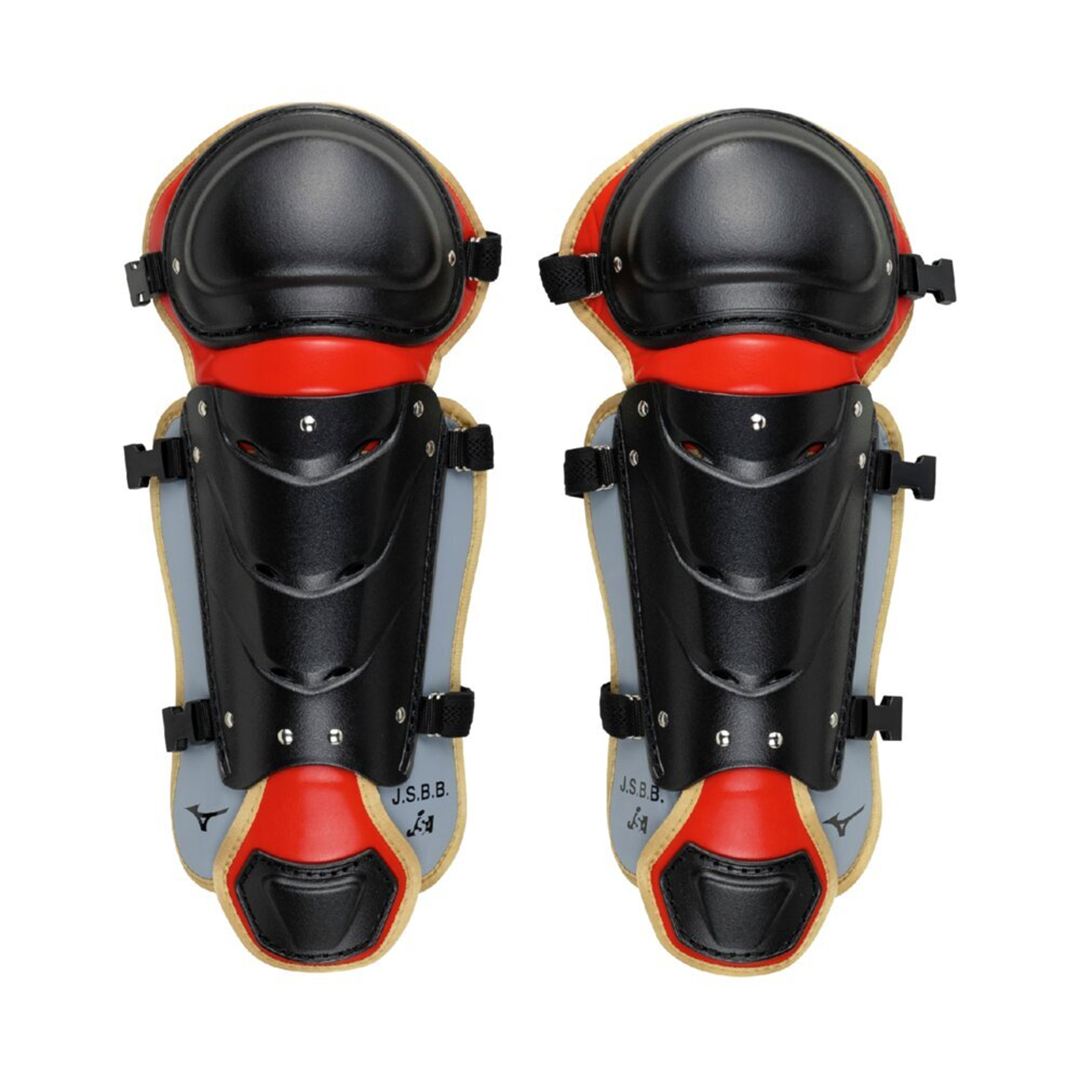 【ミズノ直営限定】小学生軟式用／ゴムソフトボール用捕手防具セット ブラック×レッド×ゴールド